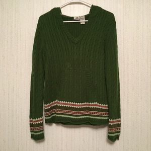 Green Cable Knit Sweater